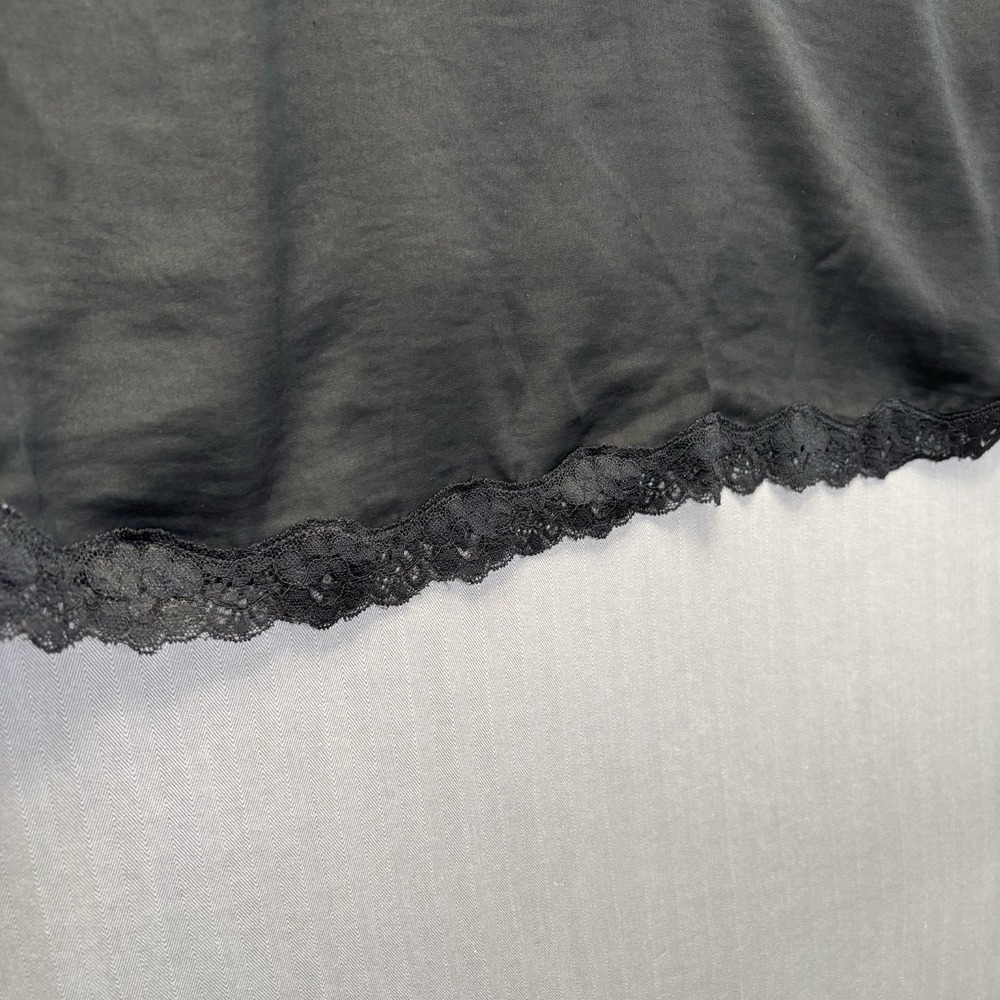 Forever 21 Black Lace Trim Y2K Satin Cami Top Whimsigoth Fairy Grunge - Picture 8 of 9